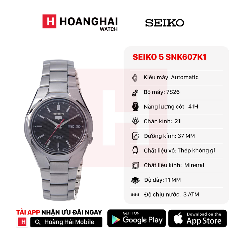 Đồng hồ cơ Seiko 5 SNK607K1