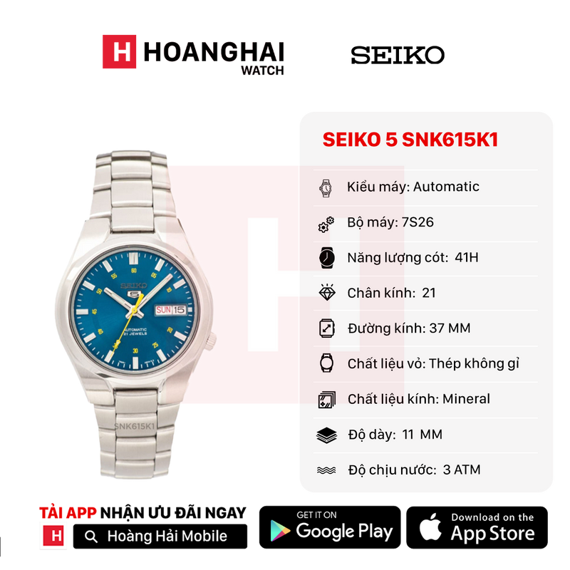 Đồng hồ cơ Seiko 5 SNK615K1