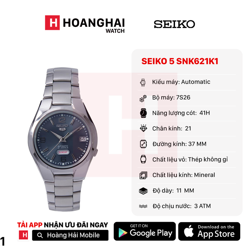 Đồng hồ cơ Seiko 5 SNK621K1