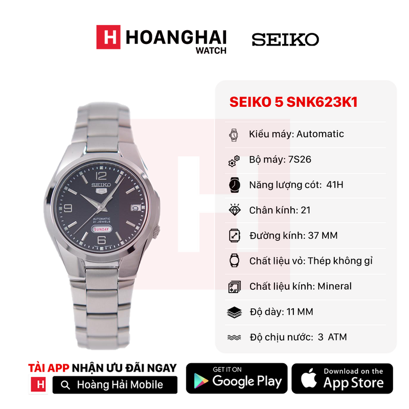 Đồng hồ cơ Seiko 5 SNK623K1