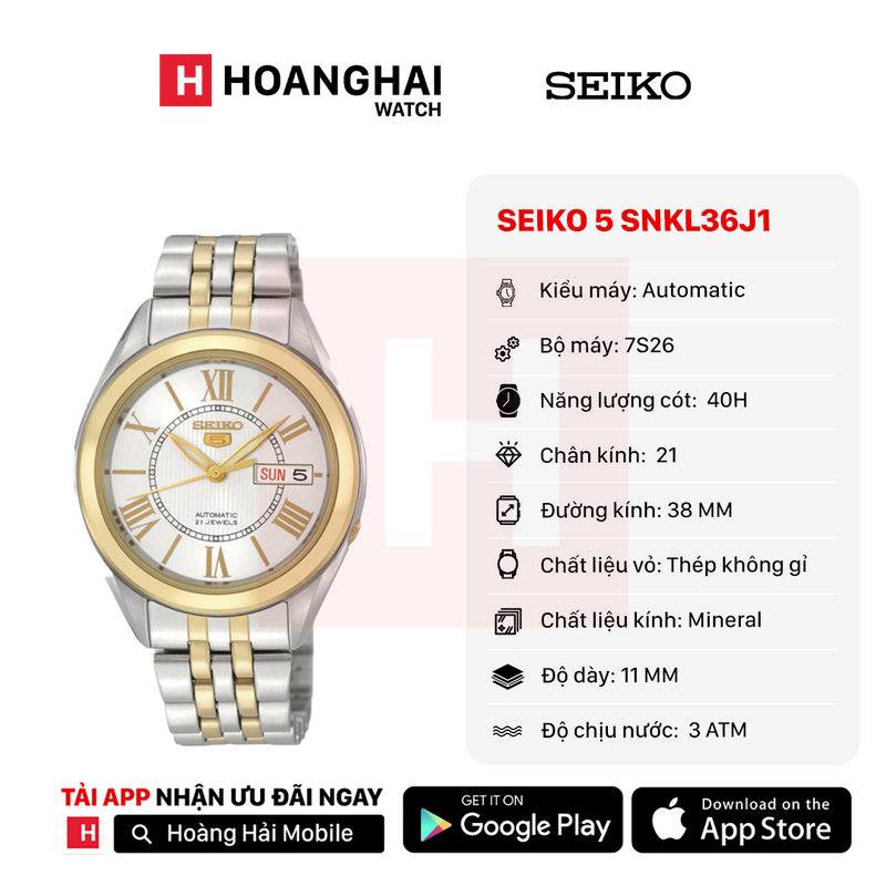 Đồng hồ cơ Seiko 5 SNKL36J1