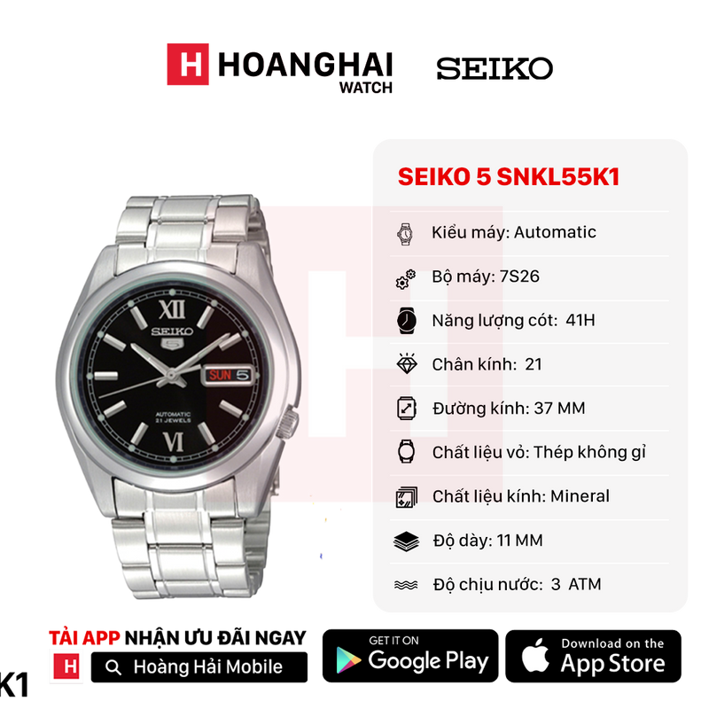 Đồng hồ cơ Seiko 5 SNKL55K1