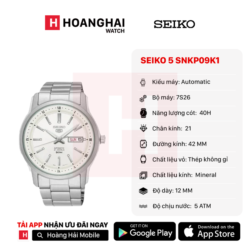 Đồng hồ cơ Seiko 5 SNKP09K1