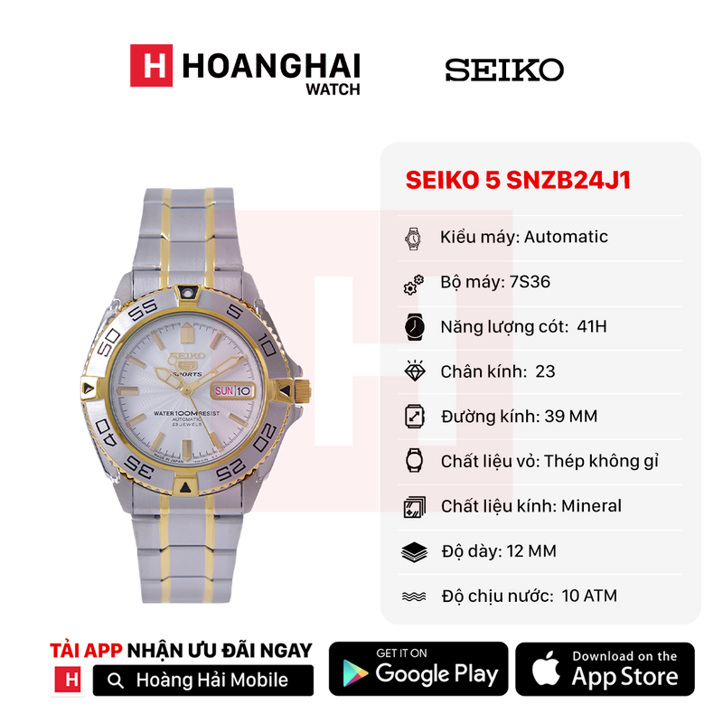 Đồng hồ cơ Seiko 5 SNZB24J1