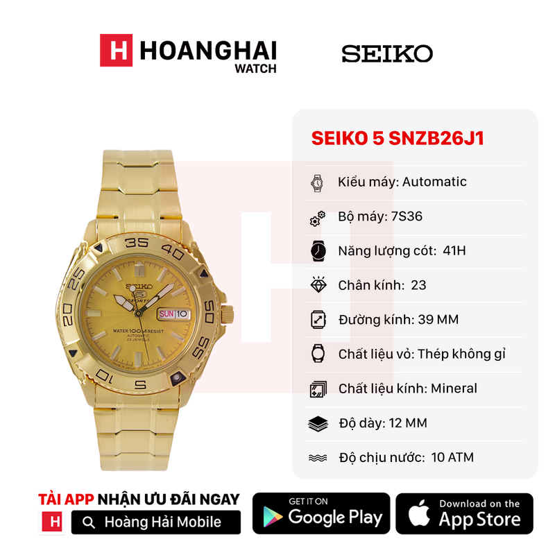 Đồng hồ cơ Seiko 5 SNZB26J1