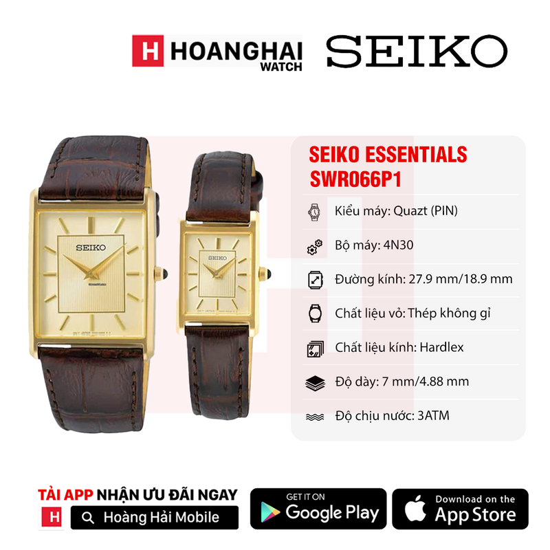 Đồng hồ đôi Seiko Essentials SWR064P1 - SWR066P1