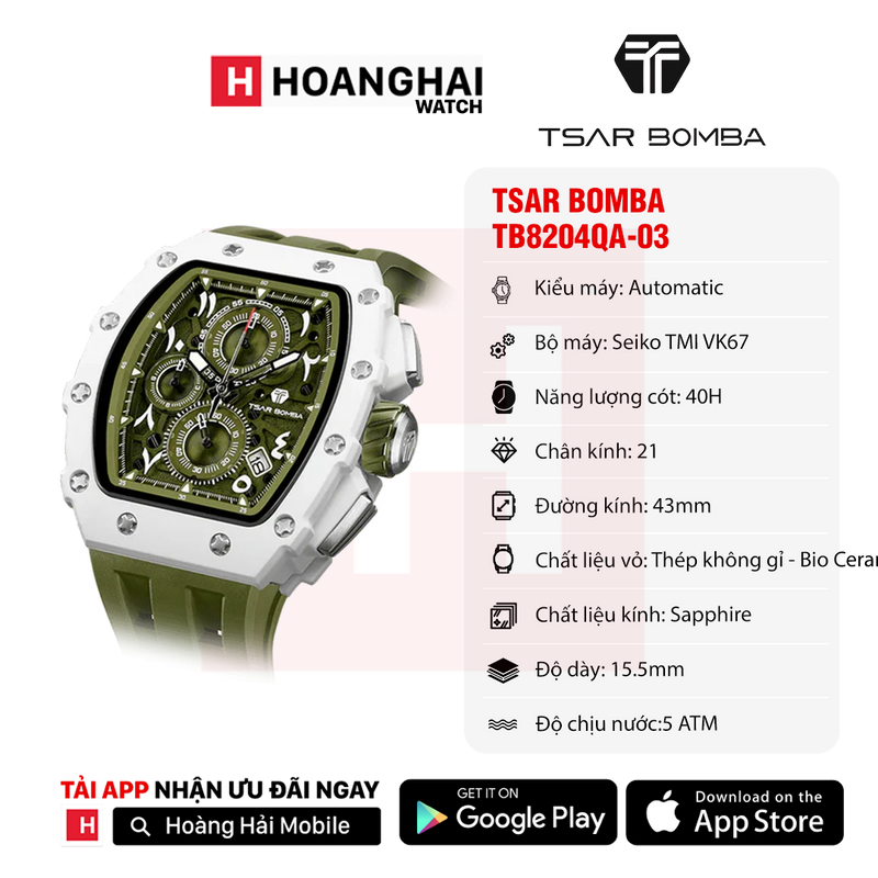 Đồng hồ pin Tsar Bomba TB8204QA