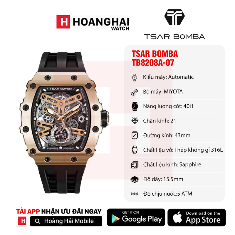 Đồng hồ cơ Tsar Bomba TB8208A