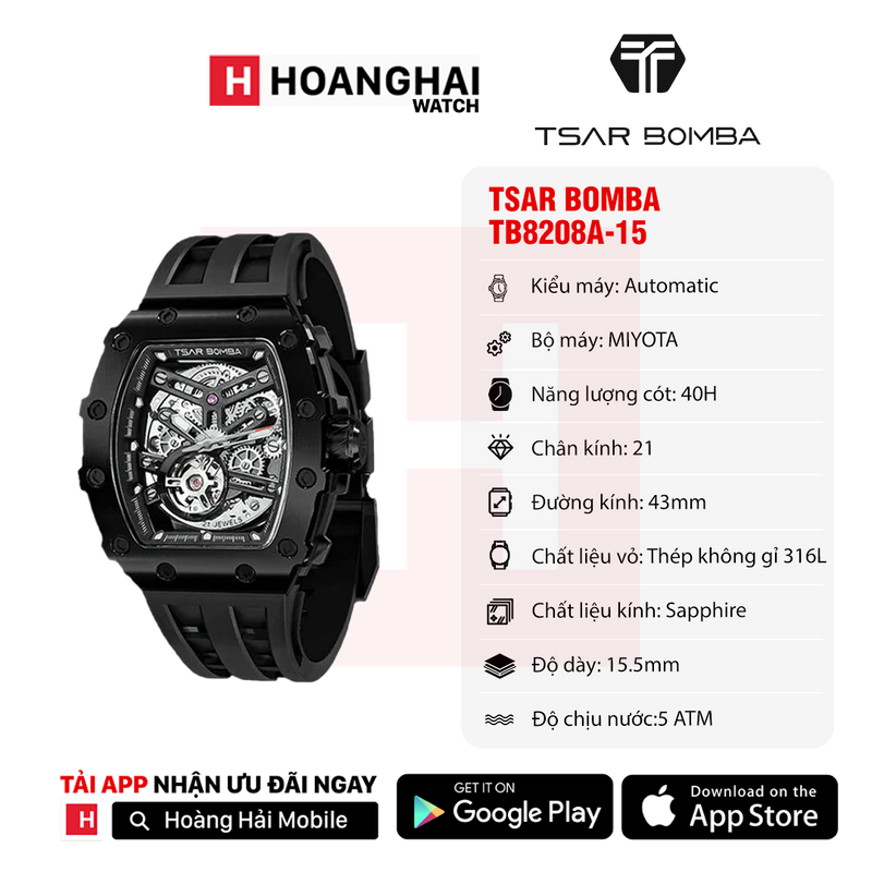 Đồng hồ cơ Tsar Bomba TB8208A
