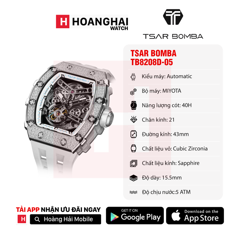 Đồng hồ cơ Tsar Bomba TB8208D