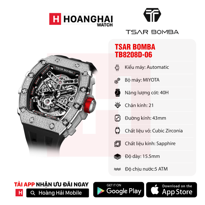 Đồng hồ cơ Tsar Bomba TB8208D