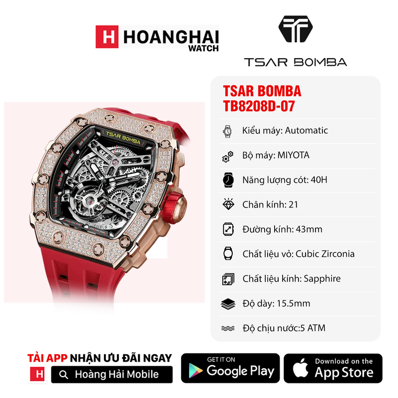 Đồng hồ cơ Tsar Bomba TB8208D