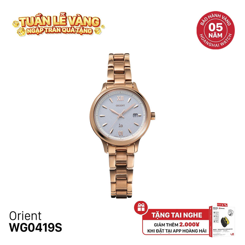 Đồng hồ năng lượng mặt trời nữ Orient iO Natural & Plain RN-WG0419S