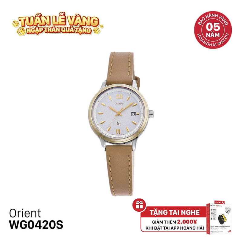 Đồng hồ năng lượng mặt trời nữ Orient iO Natural & Plain RN-WG0420S