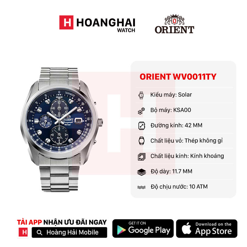 Đồng hồ năng lượng mặt trời Orient Sports WV0011TY
