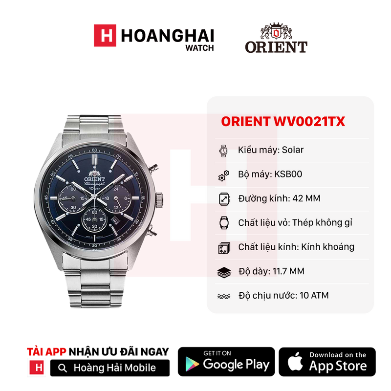 Đồng hồ năng lượng mặt trời Orient Sports WV0021TX