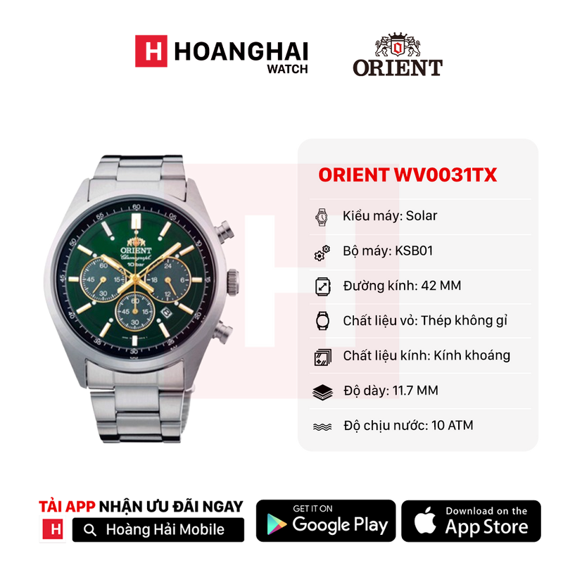 Đồng hồ năng lượng mặt trời Orient Sports WV0031TX