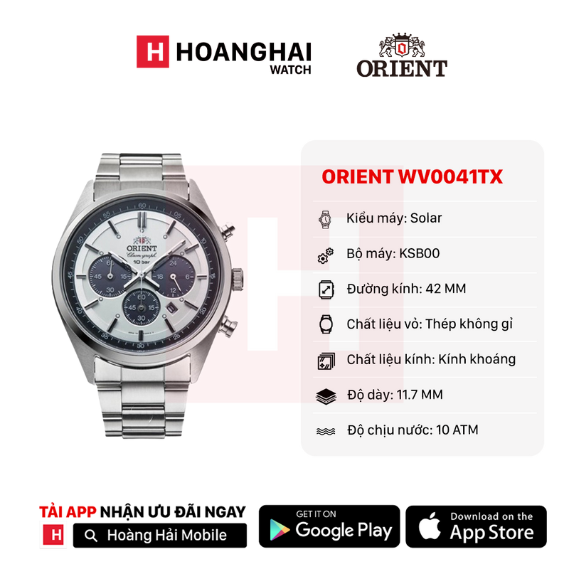 Đồng hồ năng lượng mặt trời Orient Sports WV0041TX