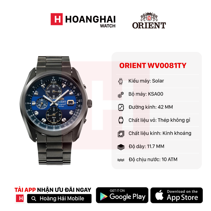 Đồng hồ năng lượng mặt trời Orient Sports WV0081TY