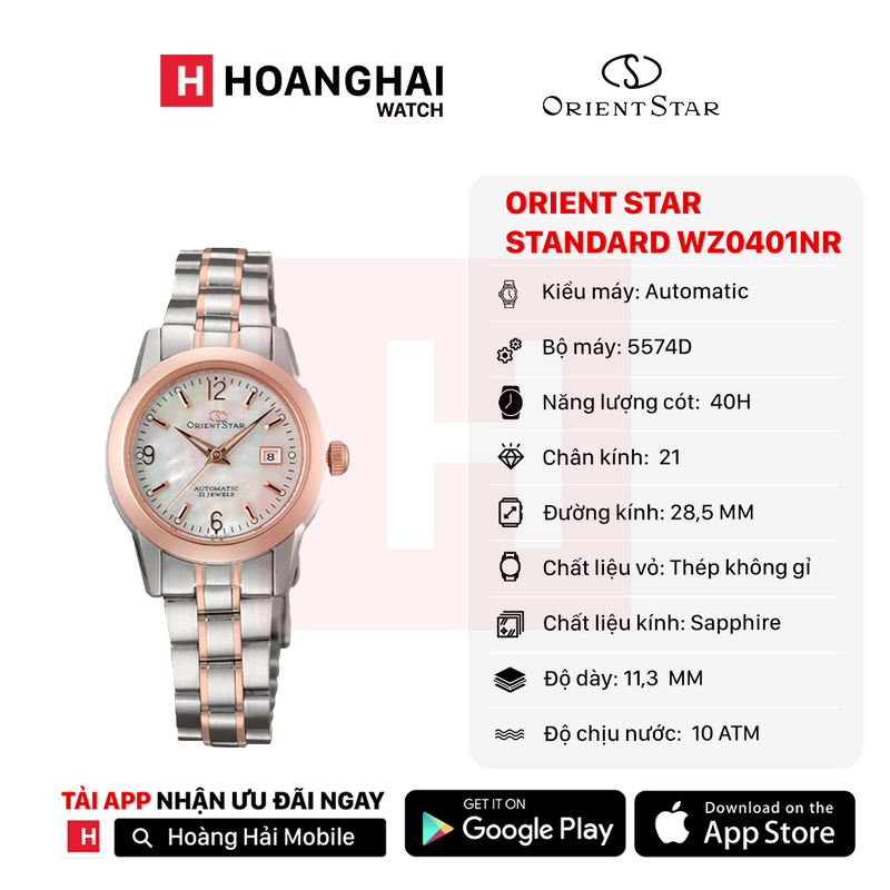 Đồng hồ cơ nữ Orient Star Standard WZ0401NR