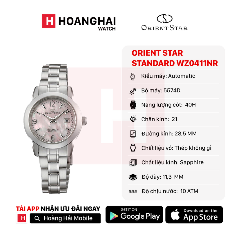 Đồng hồ cơ nữ Orient Star Standard WZ0411NR